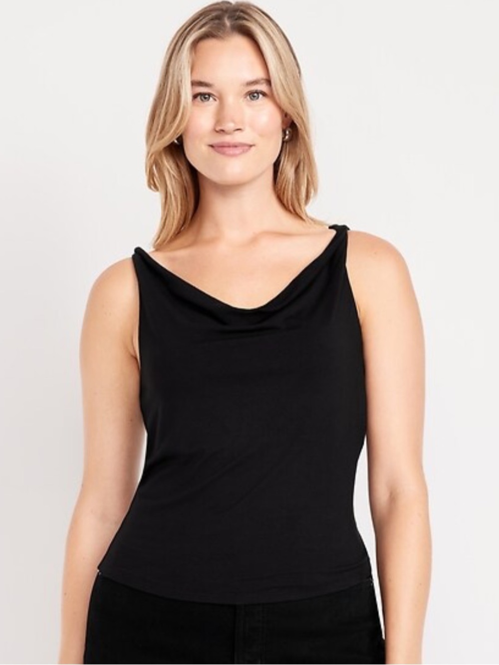 Cowl-Neck Twist-Strap Top Black Cowl Neck Women's Tank Top Old Navy XS